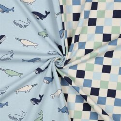 Baumwolljersey Wale - hellblau