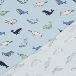 Baumwolljersey Wale - hellblau