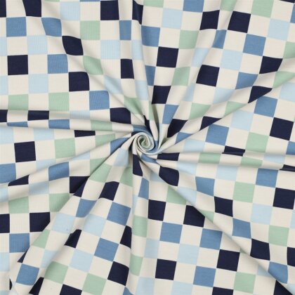 Baumwolljersey Wale - blau  / GREEN