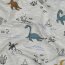 Baumwolljersey Wasser Dinos  - hellgrau meliert