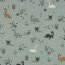 Baumwolljersey Melange Wasser Dinos - altmint meliert