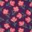 Ganzjahressweat Soft rotes Blümchen - lila