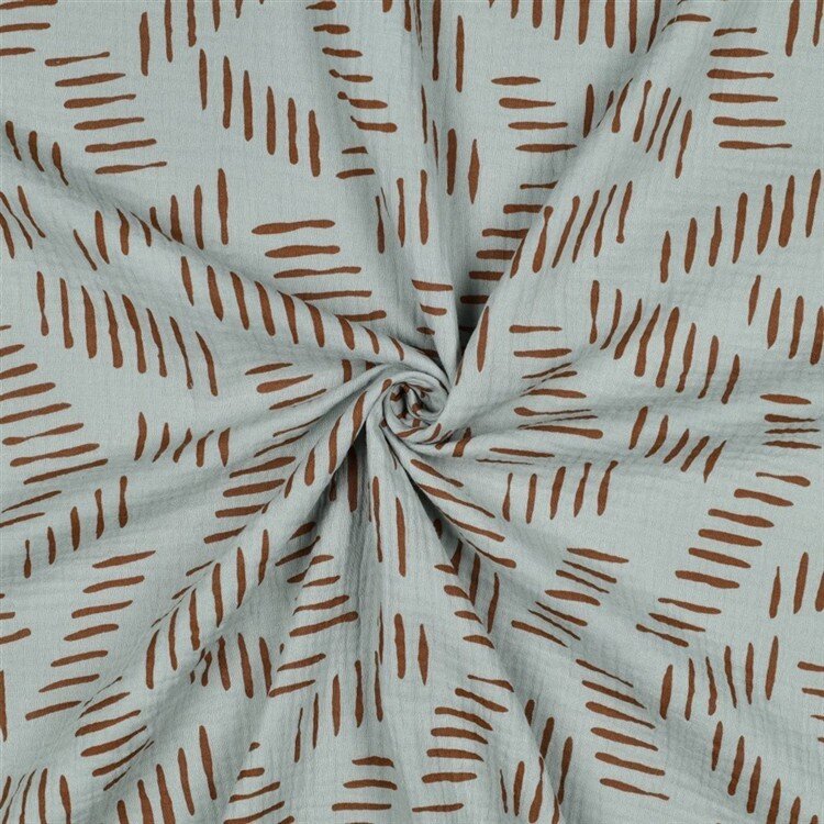 Musselin gestrichelte Formen - nilblau