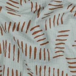 Musselin gestrichelte Formen - nilblau