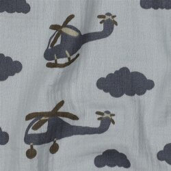 Musselin Hubschrauber - altweiß/schattenblau