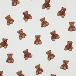Baumwolljersey Organic Digital Teddy Bär - creme