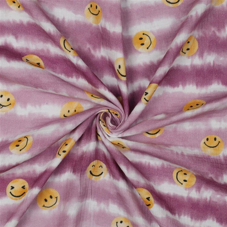 Musselin Digital Smileys - perlrosa