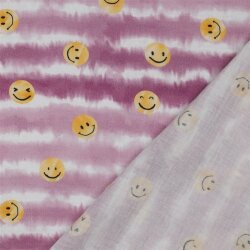 Musselin Digital HAPPY FACES - perlrosa