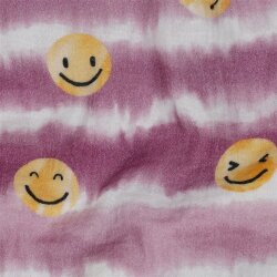 Musselin Digital Smileys - perlrosa