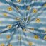 Musselin Digital Smileys - jeansblau
