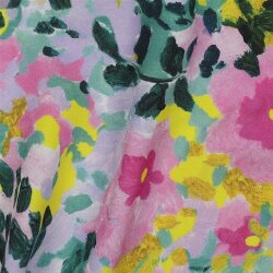 Viskose Lenzing 100% EcoVera™ Digital rosa Blumen -...