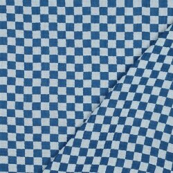 Musselin Doppelseitig Kariert - jeansblau