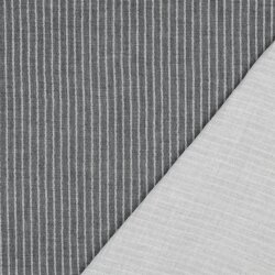 Musselin Gestreift - dunkelgrau