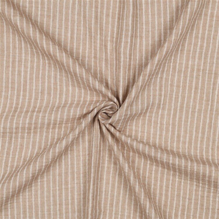 Musselin Gestreift - taupe
