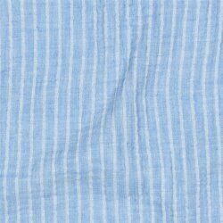 Musselin Gestreift - hellblau