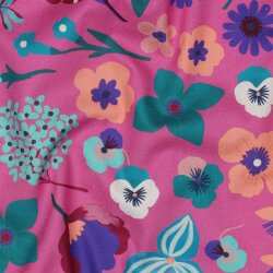 Feine Baumwollpopeline Digital MEADOW FLOWER NERIDA HANSEN - PINK