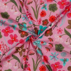 Feine Baumwollpopeline Digital MEADOW FLOWER NERIDA HANSEN - LIGHT PINK