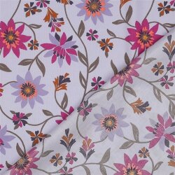 Baumwollvoile Blumen - lavendel