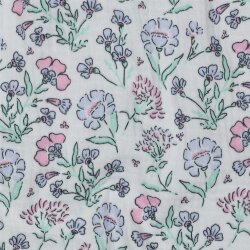 Musselin schöne Blumen - altweiss