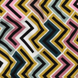 Viskose Jersey buntes Zick-Zack - senf