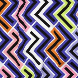 Viskose Jersey buntes Zick-Zack - lavendelblau
