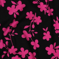 Viskose Jersey Blumen - schwarz