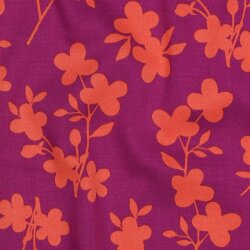 Viskose Jersey Blumendruck - dunkelpink