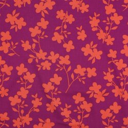 Viskose Jersey Blumendruck - dunkelpink