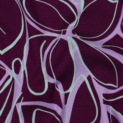 Viskose Jersey Blumenzeichnung  - aubergine
