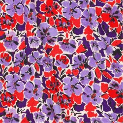 Viskose Jersey Digital Blumen - helllila/rot