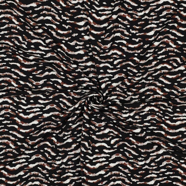 Viskose Baumwolljersey Digital Tiere SKIN - schwarz