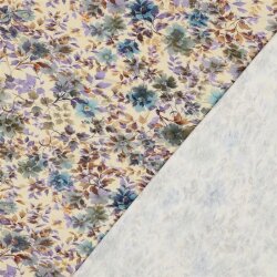 Viskose Baumwolljersey Digital Blumen - SAND