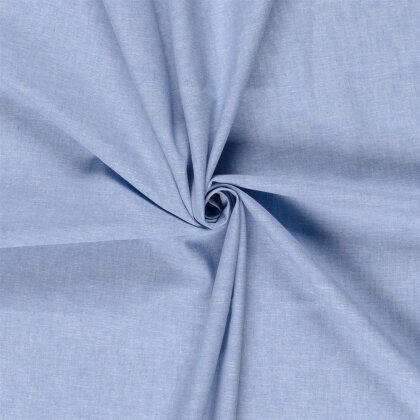 Leinen Chambray Uni Meliert - babyblau