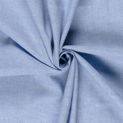 Leinen Chambray Uni Meliert - babyblau