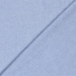 Leinen Chambray Uni Meliert - babyblau