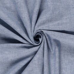 Leinen Chambray Uni Meliert - indigo