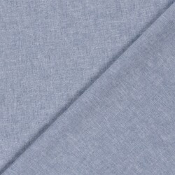 Leinen Chambray Uni Meliert - indigo
