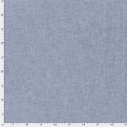 Leinen Chambray Uni Meliert - indigo