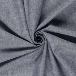 Leinen Chambray Uni Meliert - dunkelblau