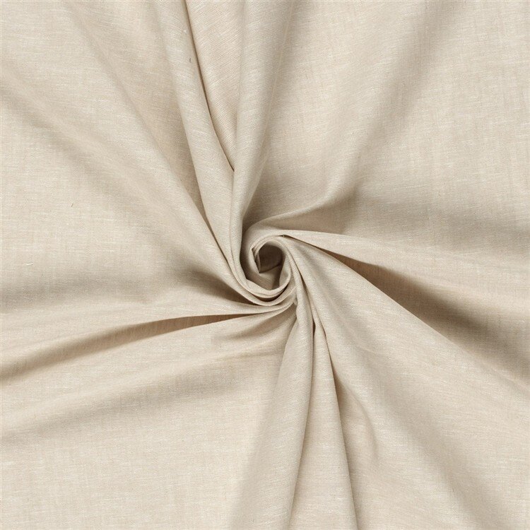 Leinen Chambray Uni Meliert - beige