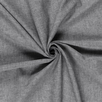 Leinen Chambray Uni Meliert - schwarz