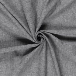 Leinen Chambray Uni Meliert - schwarz