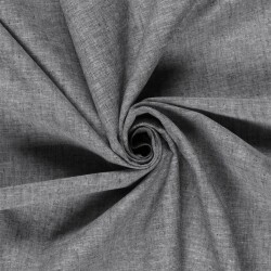 Leinen Chambray Uni Meliert - schwarz