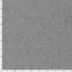 Leinen Chambray Uni Meliert - schwarz