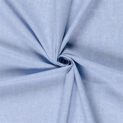 Leinen Chambray Mini Streifen Melange - babyblau
