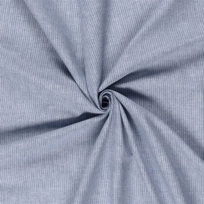 Leinen Chambray Mini Streifen Melange - indigo