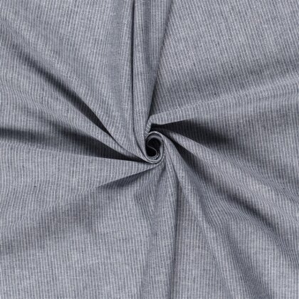 Leinen Chambray Mini Streifen Melange - dunkelblau