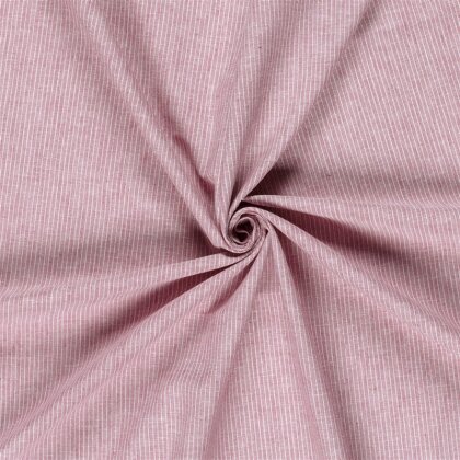 Leinen Chambray Mini Streifen Melange - dunkelrot