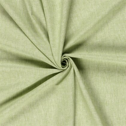 Leinen Chambray Mini Streifen Melange - kiwi