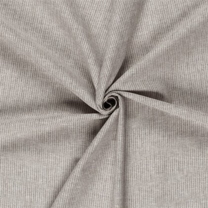 Leinen Chambray Mini Streifen Melange - schoko